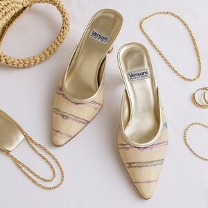 Versani Made in Italy Kitten Heel Mules – Size 5.5 B